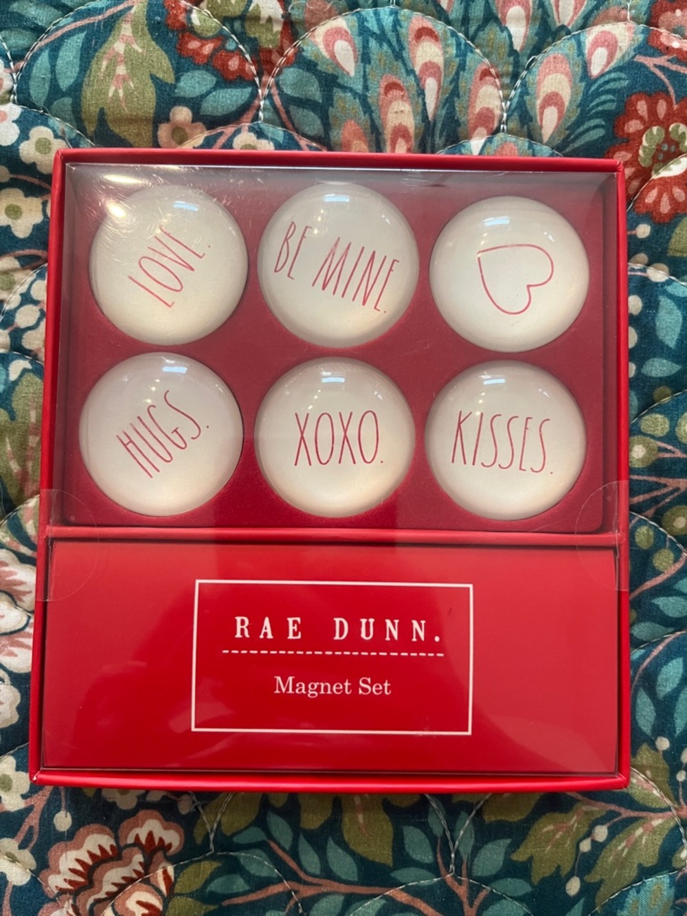 NWT Rae Dunn White & Red Love Message Magnet Set